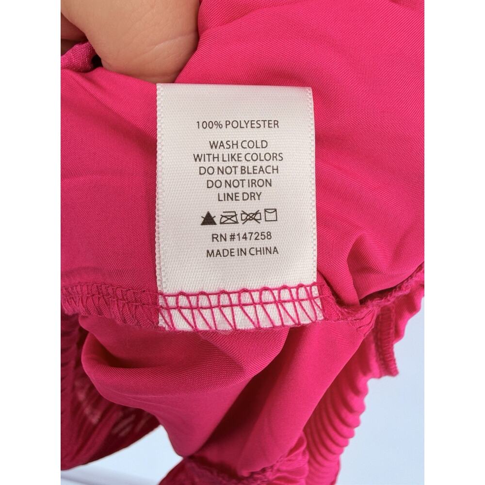 NWT Simply Southern Pleated Dress Large Fuchsia Pink Flutter Sleeve Mini Barbie - Picture 7 of 11